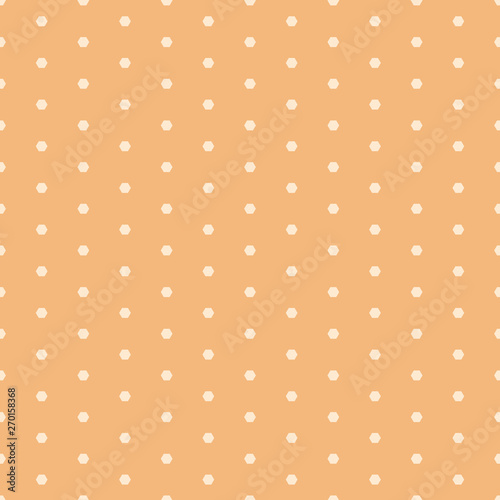 Vector HoneyComb Polka Dots on Honey Orange seamless pattern background.