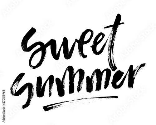 Summer brush lettering composition.