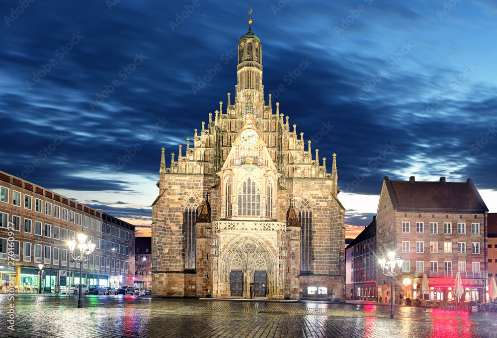 Nuremberg Hauptmarkt - cathedral  , Bavaria, Germany