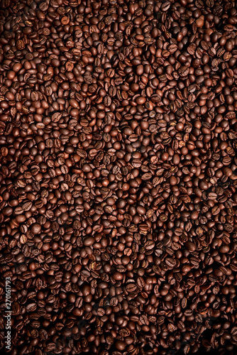 Coffee beans, roasted coffee beans, can be used as a background
