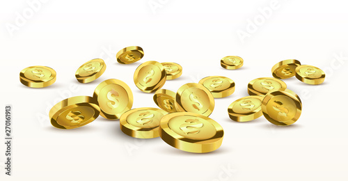 Gold coins illustration. Jackpot concept