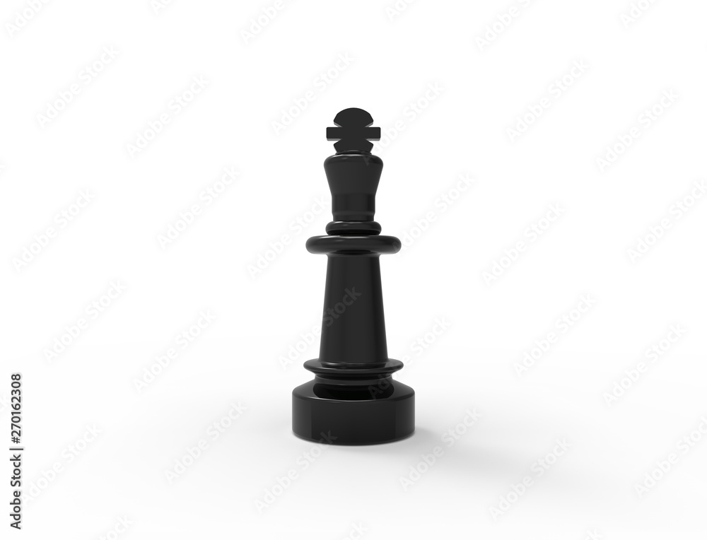 3D rendering of black chess pieces isolated on white background. 3D rendering of black chess pieces isolated on white background.