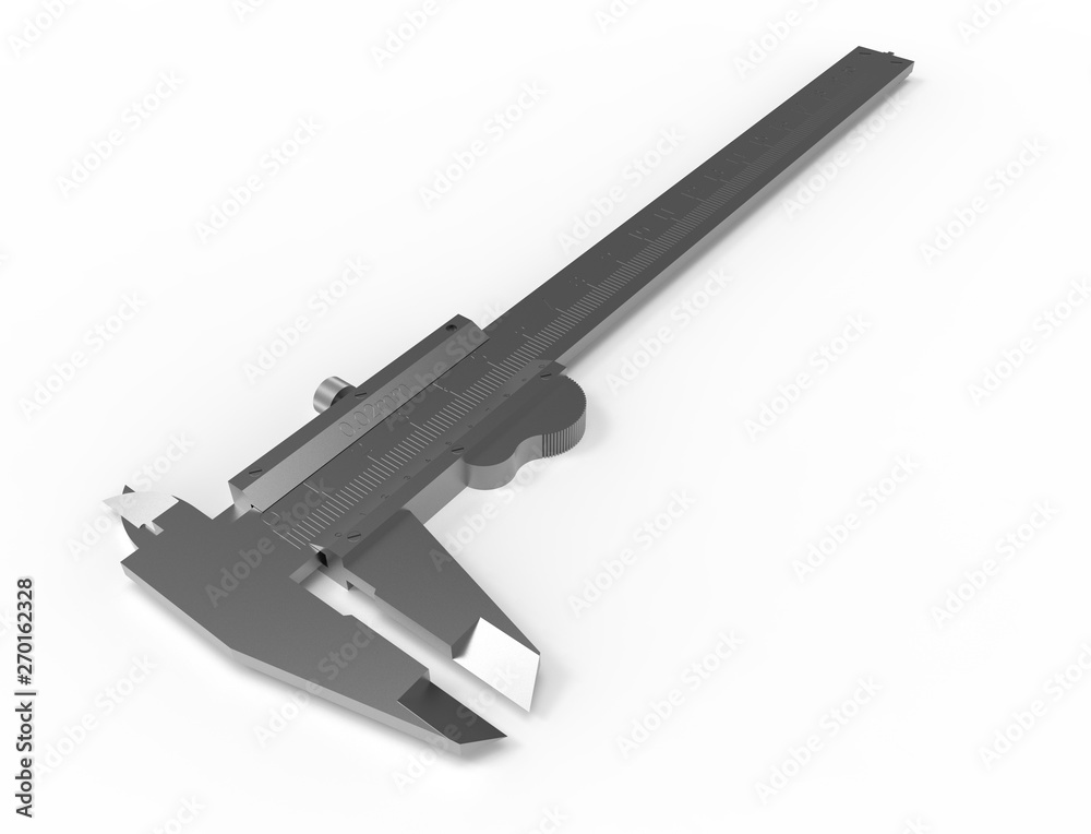 3D rendering of a calliper isolated on white background 3D rendering of a calliper isolated on white background