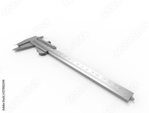 3D rendering of a calliper isolated on white background