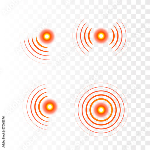Pain symbols. Painful signs isolated