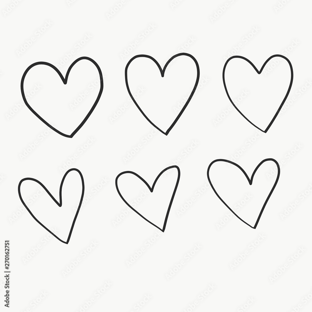 Hand Drawn Illustration Heart of Love in Valentine’s Day Hand Drawn Illustration Heart of Love in Valentine’s Day