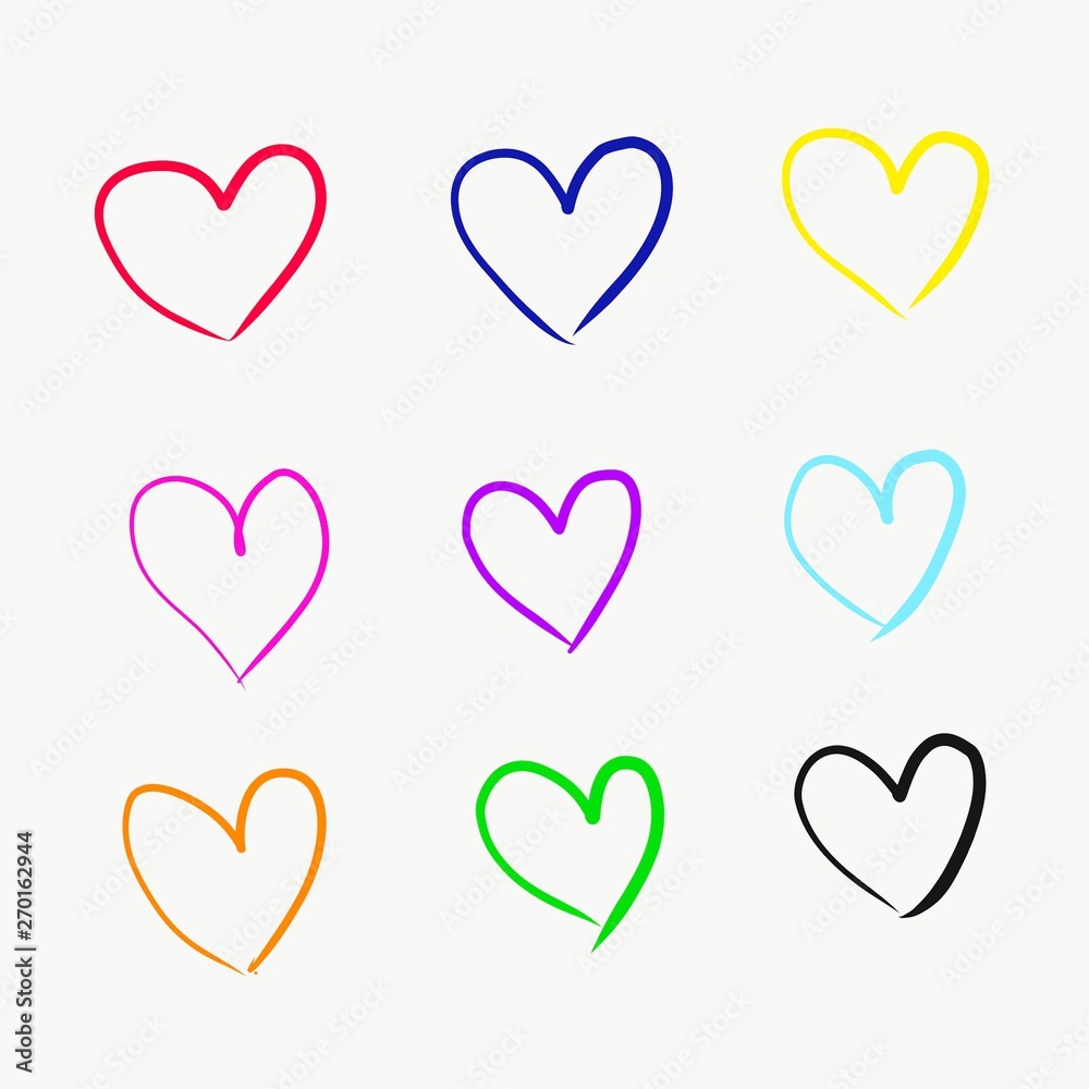 Love Hearts Element by Hand Drawn