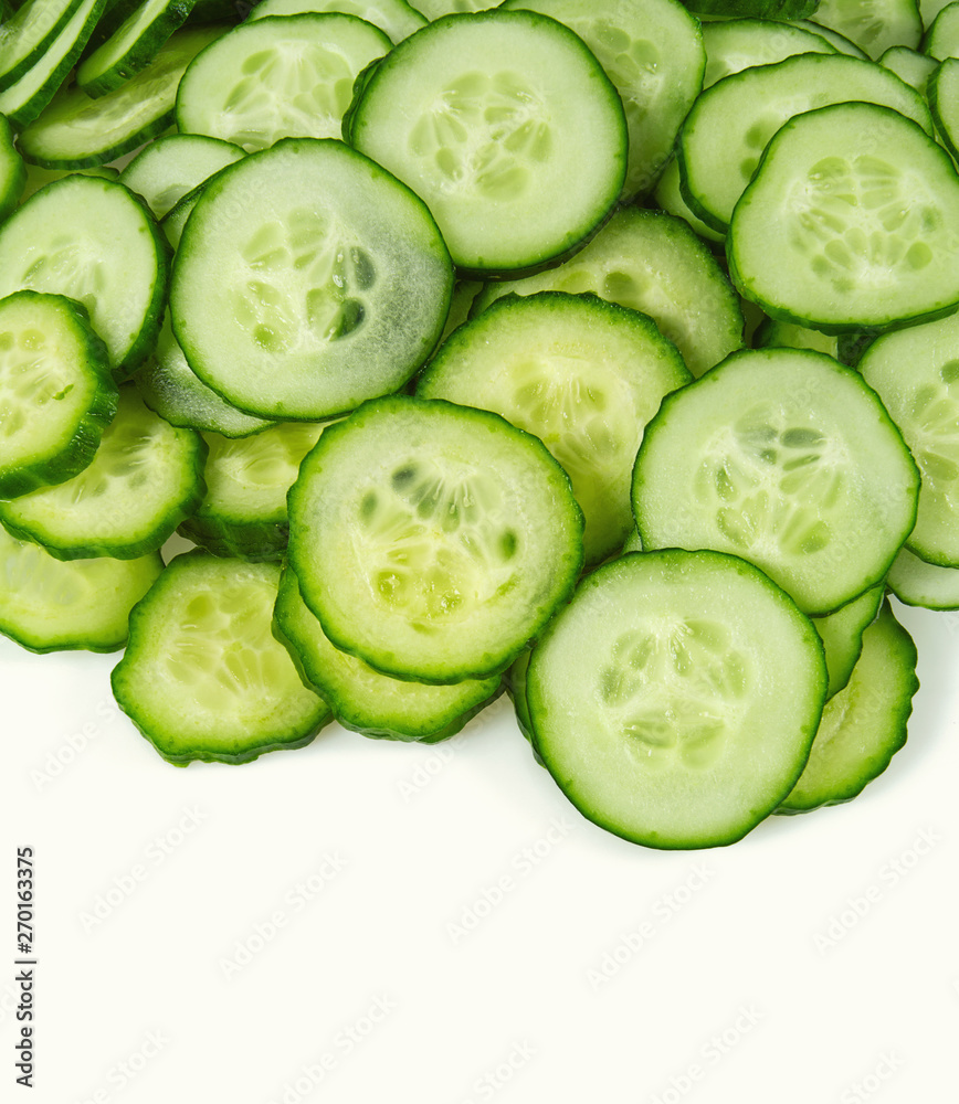 cut cucumbers isolated on white cut cucumbers isolated on white