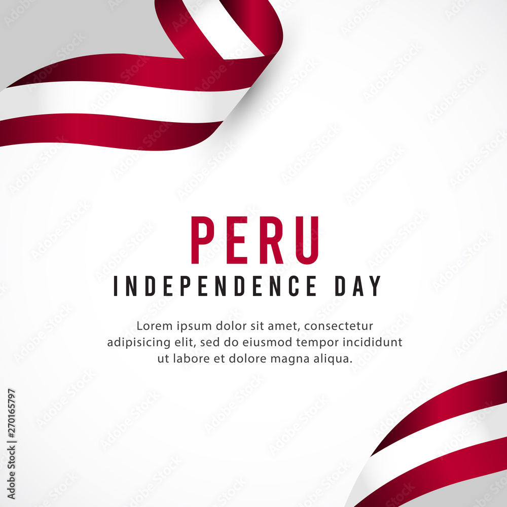 Peru independence day vector template. Design for banner, greeting cards or print.