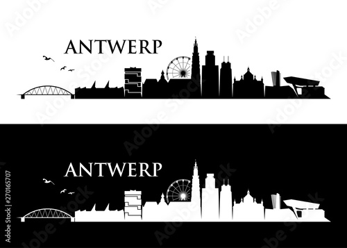 Antwerp skyline - Belgium - vector illustration - Vector