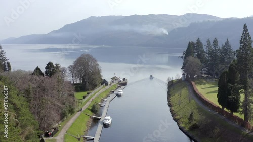 Tour Boat on the Famous Loch Ness Taking Tourists on a ride in Search of The Loch Ness Monster