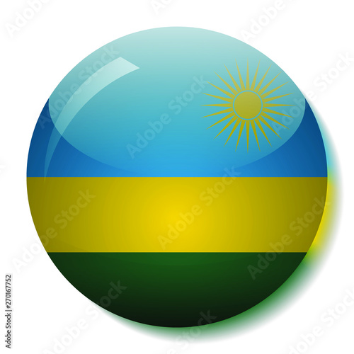 Free Download Rwanda's flag glass button vector illustration - GFXLoad