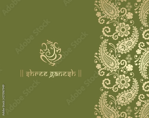 Ganesha, wedding card, royal Rajasthan, India	