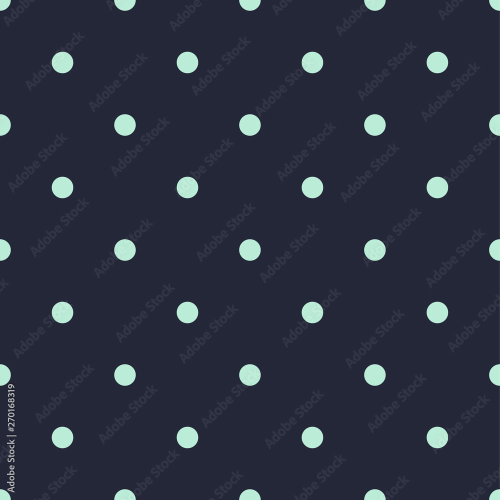 Blue polka dot seamless pattern retro background.