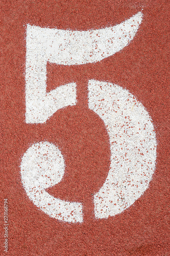No. 5 on the ground, athletics, rubber flooring, background