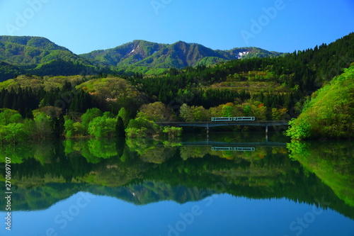 新緑の錦秋湖