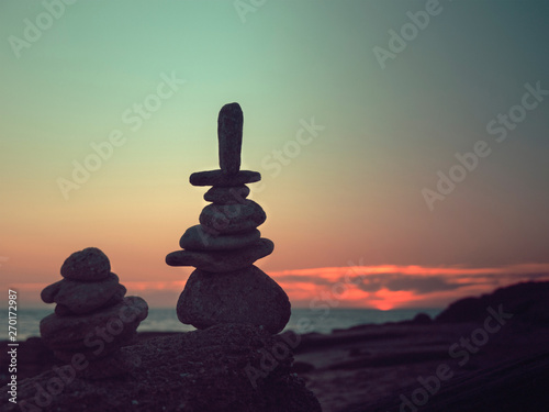 Photography Balance stones in sunset
