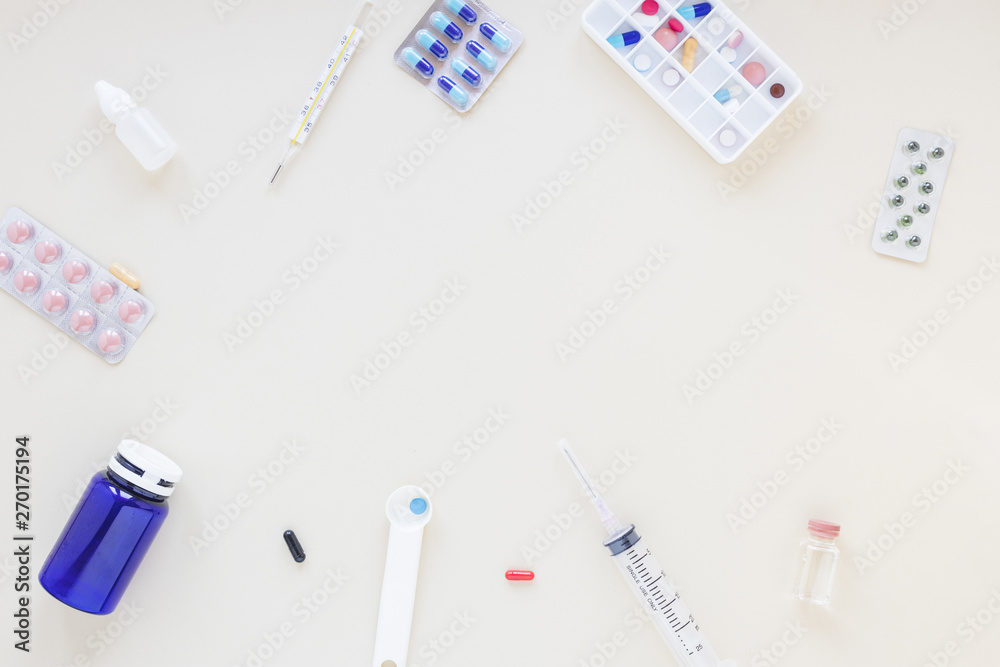 Flat lay medical composition with copyspace Flat lay medical composition with copyspace