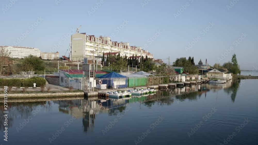 Aerial of Sevastopol waterfront bay Aerial of Sevastopol waterfront bay