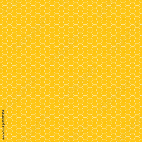 Yellow monochrome hexagon honeycomb seamless pattern.