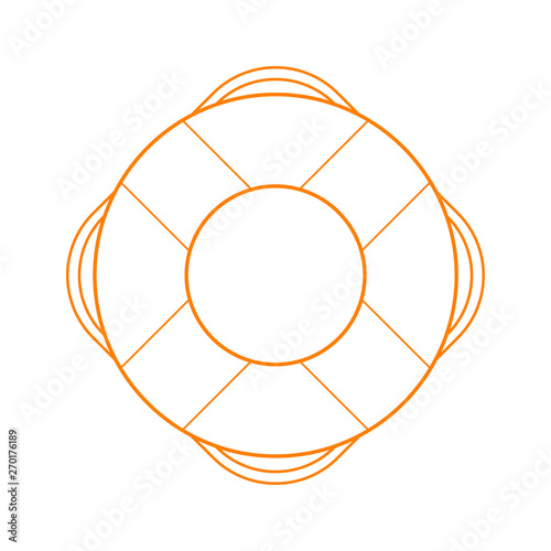 Icono plano lineal salvavidas en color naranja
