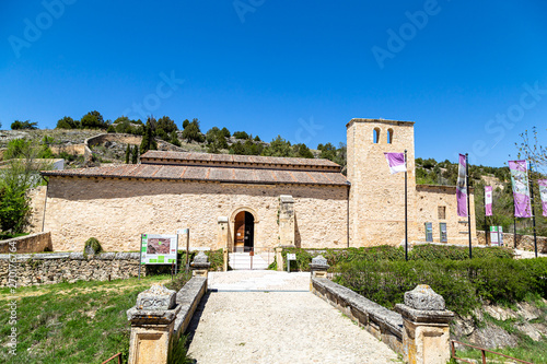 May 2019, Pedraza, Castilla Y Leon, Spain: Casa del Aguila Imperial outside of the small town. Pedraza is one of the best preserved medieval villages of Spain, not far from Segovia photo