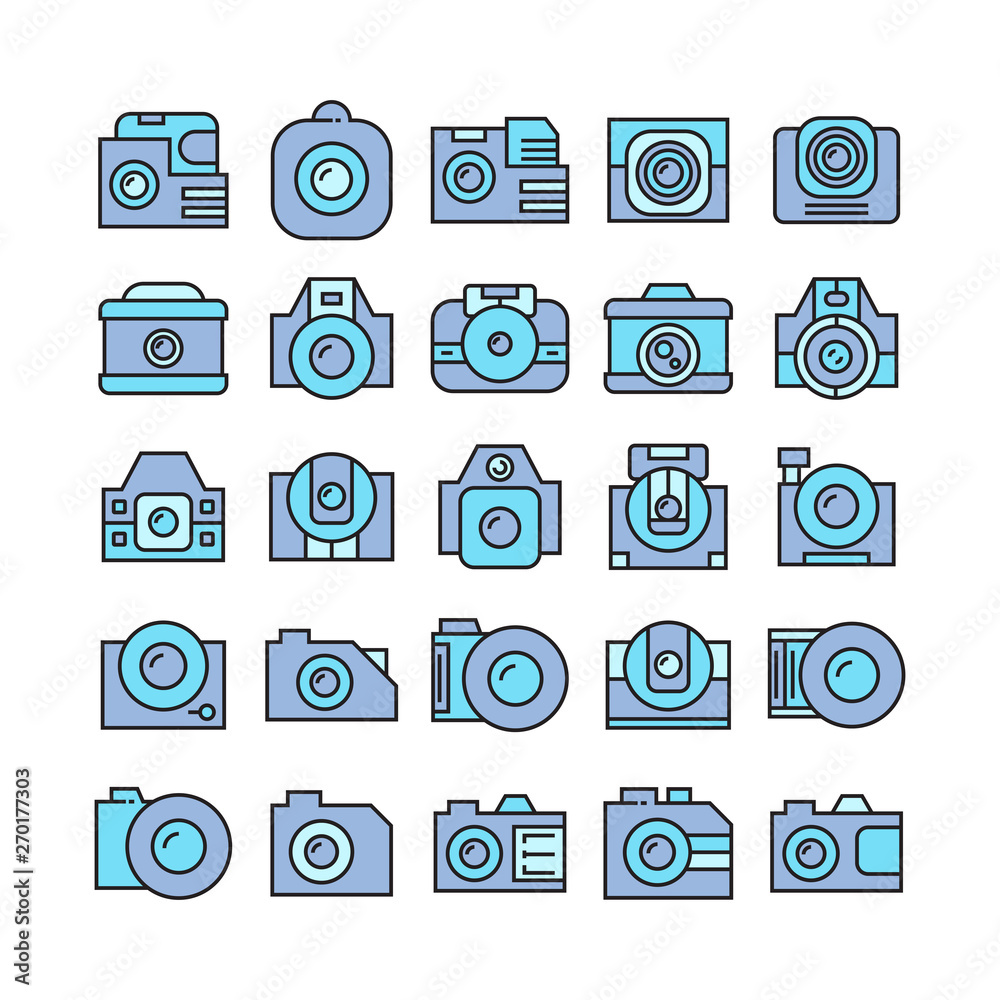 camera and video camera icons, blue theme camera and video camera icons, blue theme