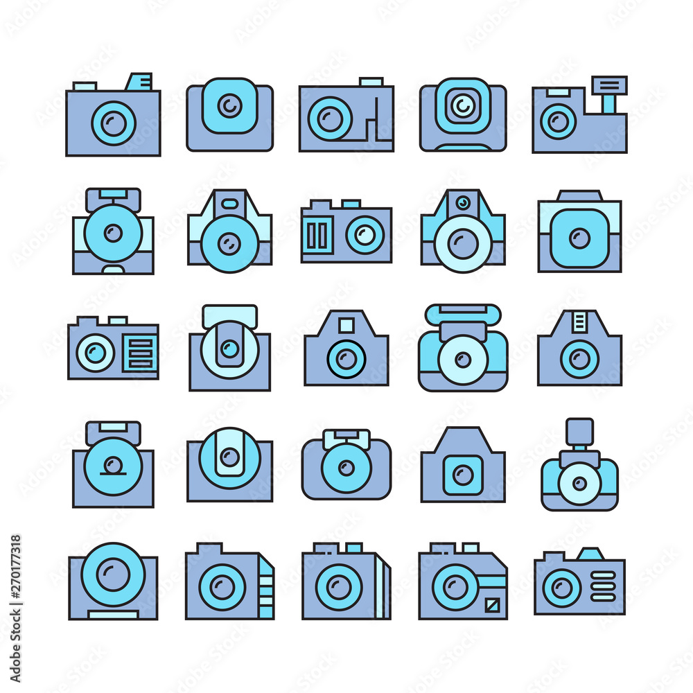 camera and video camera icons, blue theme camera and video camera icons, blue theme