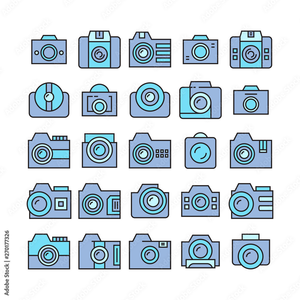 camera and video camera icons, blue theme camera and video camera icons, blue theme