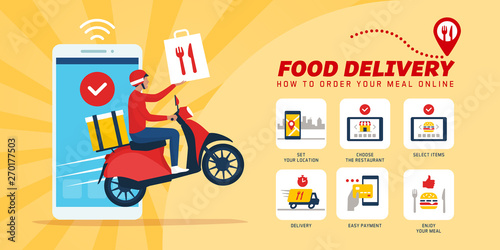 Fast food delivery app on a smartphone