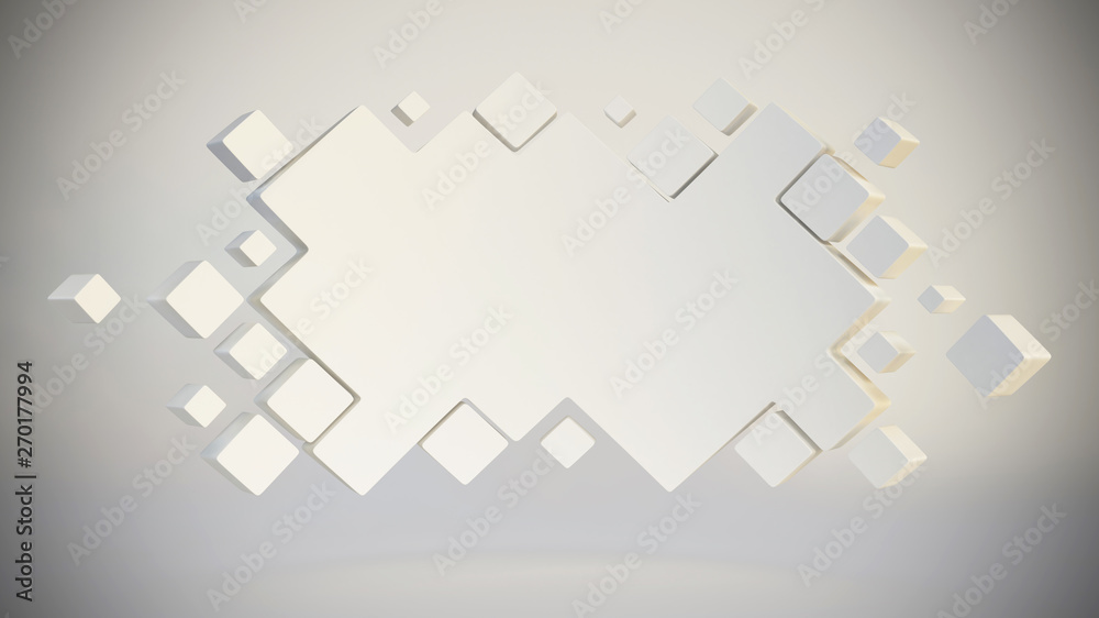 Obraz premium Abstract geometric billboard, 3d background template, 3d rendering
