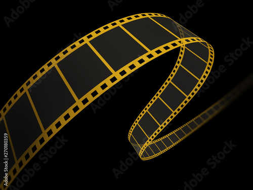 3d film strip on black