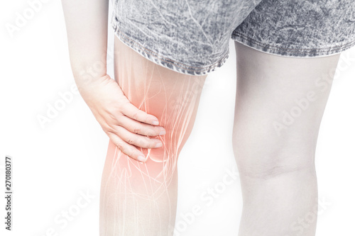 Leg muscle pain white background leg injury
