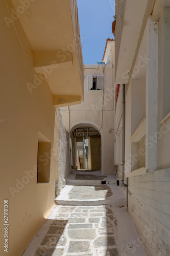 The streets of the town of Chora (Cyclades, Andros Island, Greece).