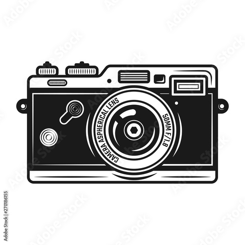 Retro photo camera vector vintage object isolated