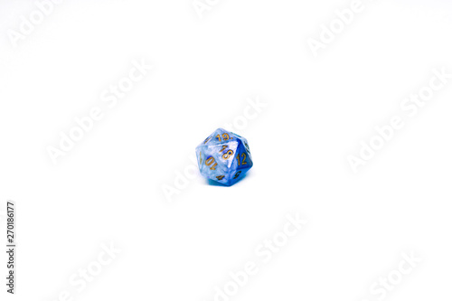 dice for fantasy dnd and rpg tabletop games. Board game polyhedral dices with different sides isolated on white background