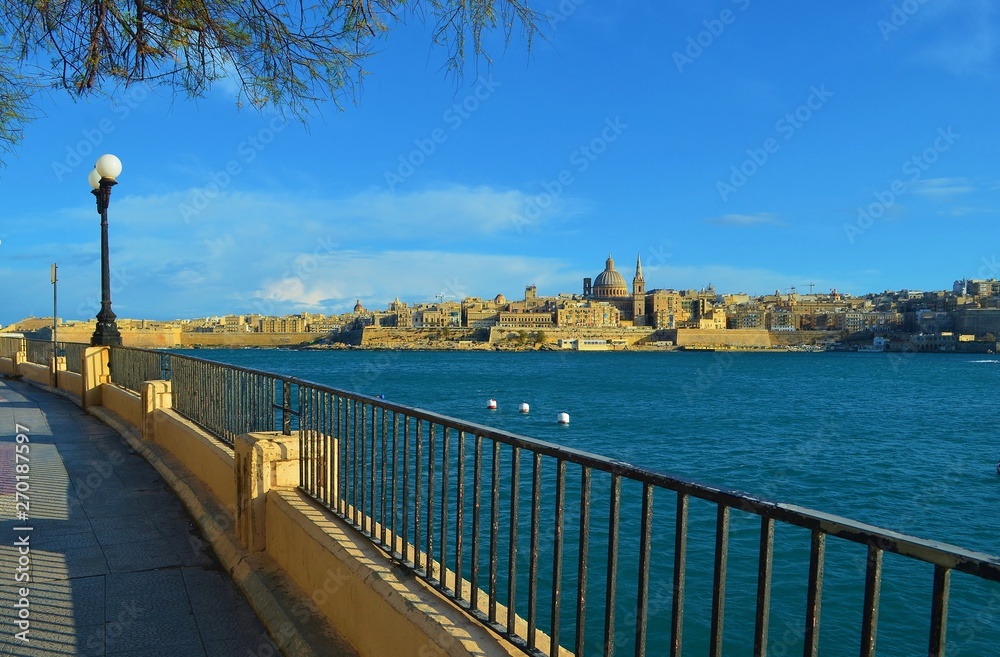 views of Valletta from the Sliema waterfront