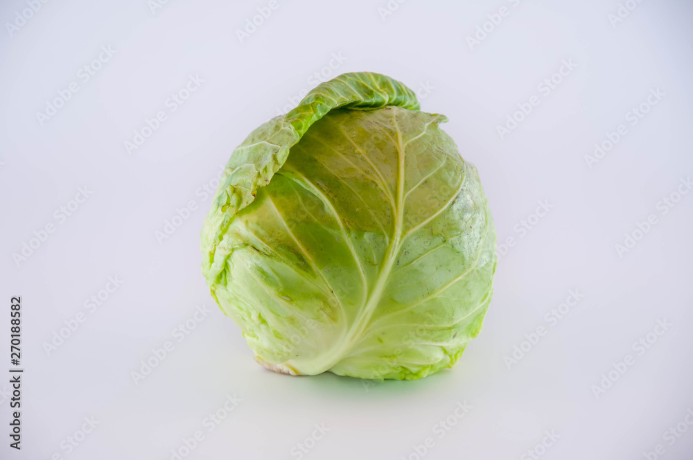 Green cabbage isolated on white background Green cabbage isolated on white background