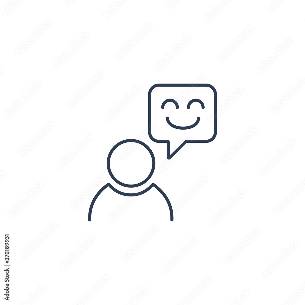 Positive customer experience. Feedback. Vector linear icon. Positive customer experience. Feedback. Vector linear icon.