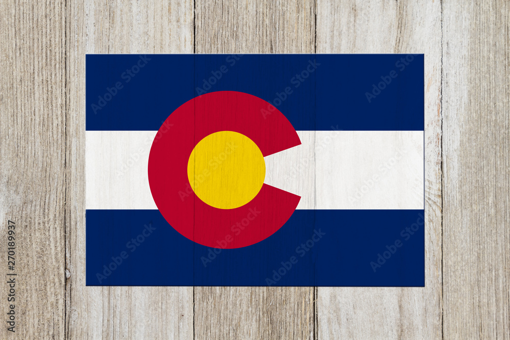 Map of Colorado in the Colorado flag colors Stock Photo | Adobe Stock