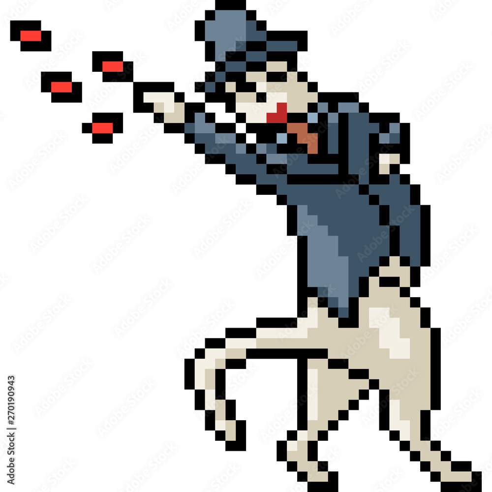 vector pixel art magician cat