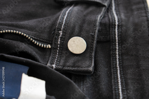 A Button Fly on  Jeans © photobuay