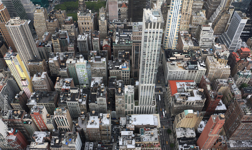 Manhattan, New York - view from above. Skyscrapers and city hi-res stock photo
