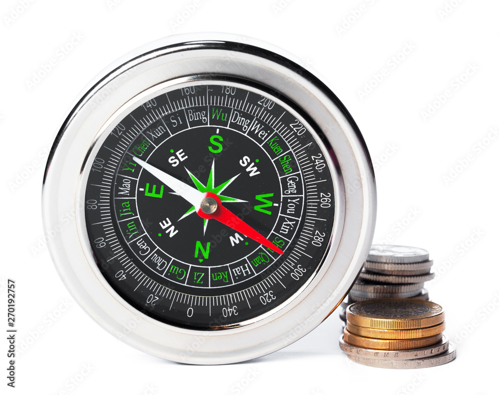 Compass isolated on white background. Tool for travel, tourism,science Compass isolated on white background. Tool for travel, tourism,science
