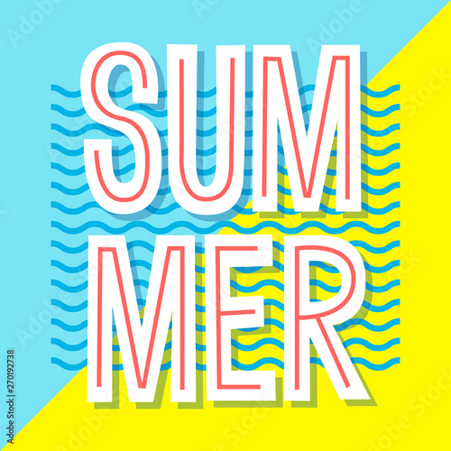 Summer poster. Vector banner design. Typographic illustration.