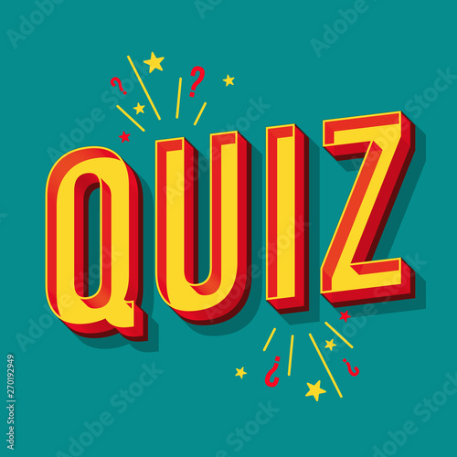Quiz vintage 3d vector lettering