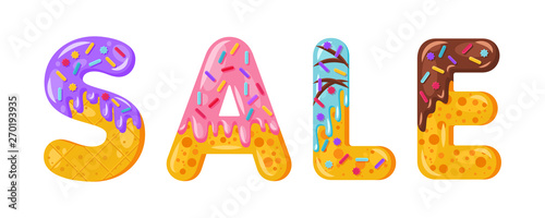 Donut cartoon sale biscuit bold font style