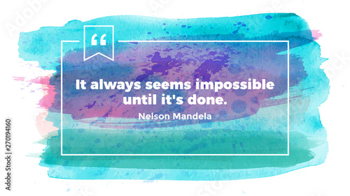 Brush stroke watercolor infographic template. Presentation quote banner slide. Creative art concept.