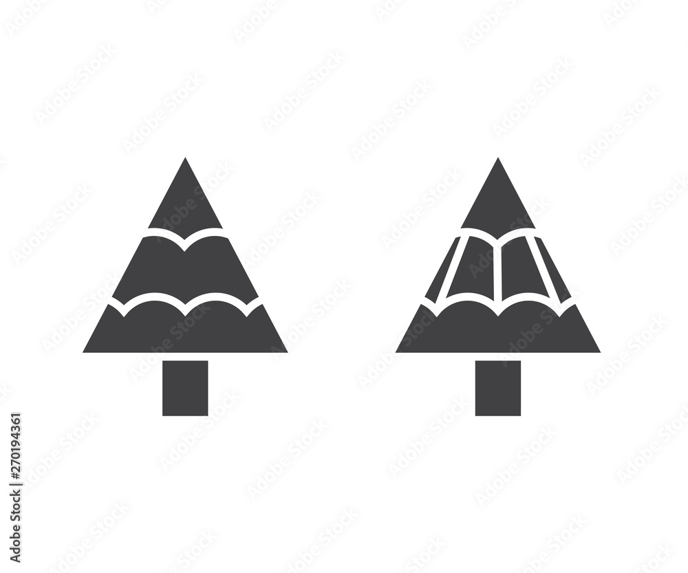 Christmas tree icons isolated on white background Christmas tree icons isolated on white background