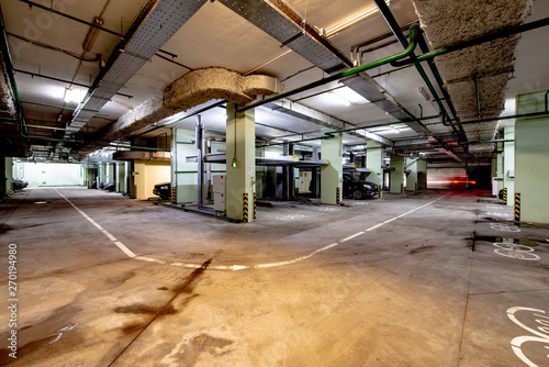  Underground garage for cars in a modern premium building